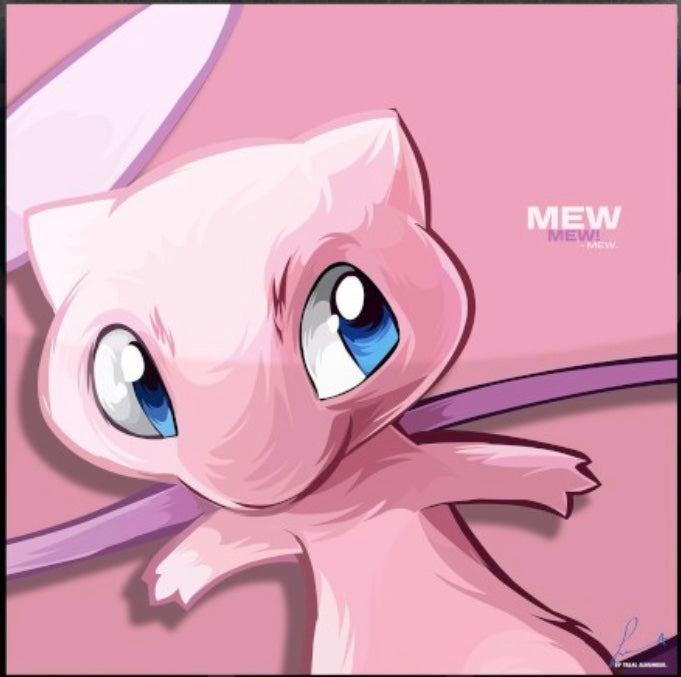 Anime Pokemon Mew Frameless Art Painting (30*30 cm)