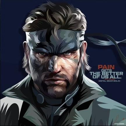 metal gear solid big boss art Metal Gear Solid Big Boss Frameless Art Painting (30*30 cm)