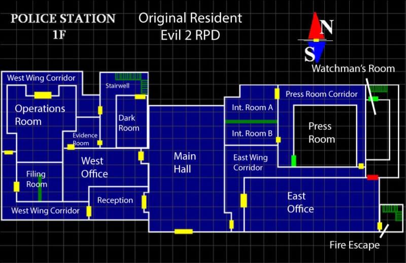 Resident Evil Map Decorative Painting Wall Wooden Posters (28x43cm)
