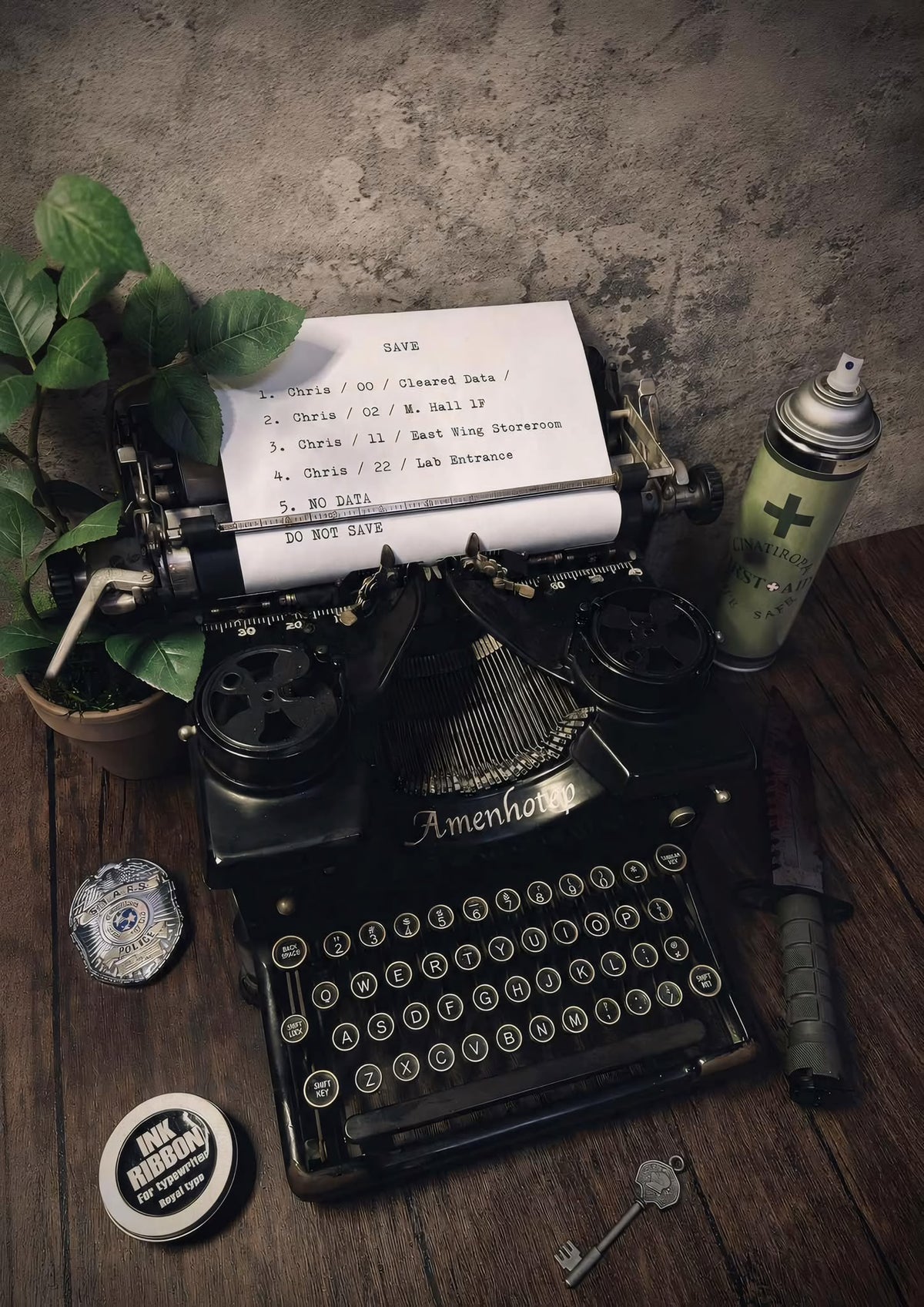 Resident Evil Typing Machine Acrylic Magnet (8.5x6cm)