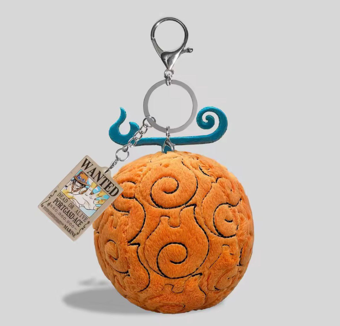Anime One piece Ace Devil Fruit Plush Keychain