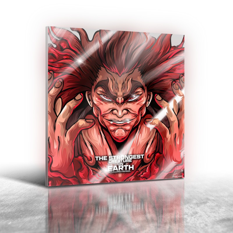 Anime Baki - Yuujiro Hanma Frameless Art Painting (30*30 cm)