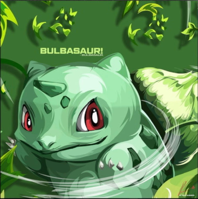 Anime Pokemon Bulbasaur Frameless Art Painting (30*30 cm)
