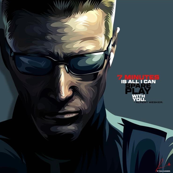 Resident Evil Albert Wesker Frameless Art Painting (30*30 cm) + Signed by Alber Wesker voice actor