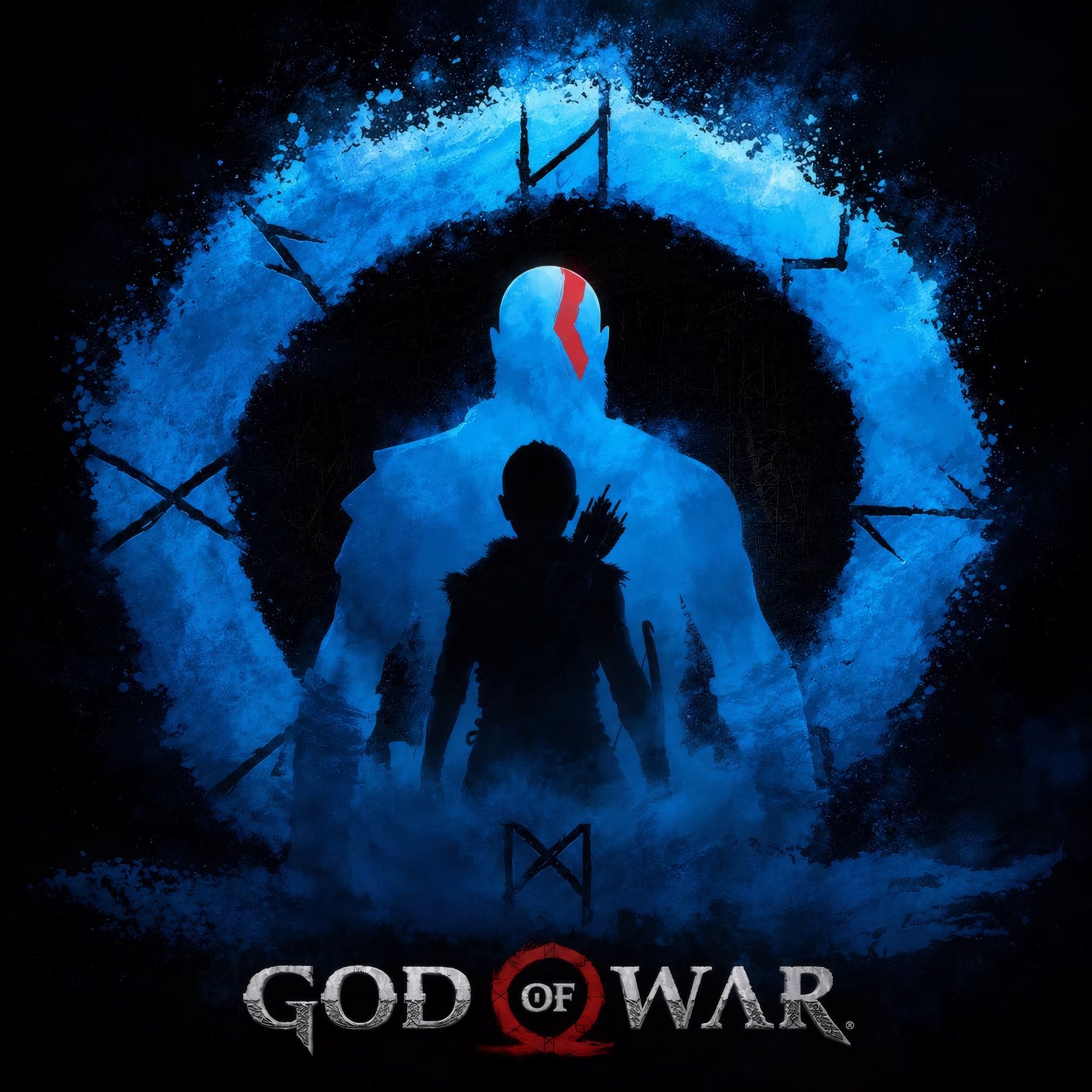 God Of War Frameless Art Painting on Acrylic Sheet (30x30cm)