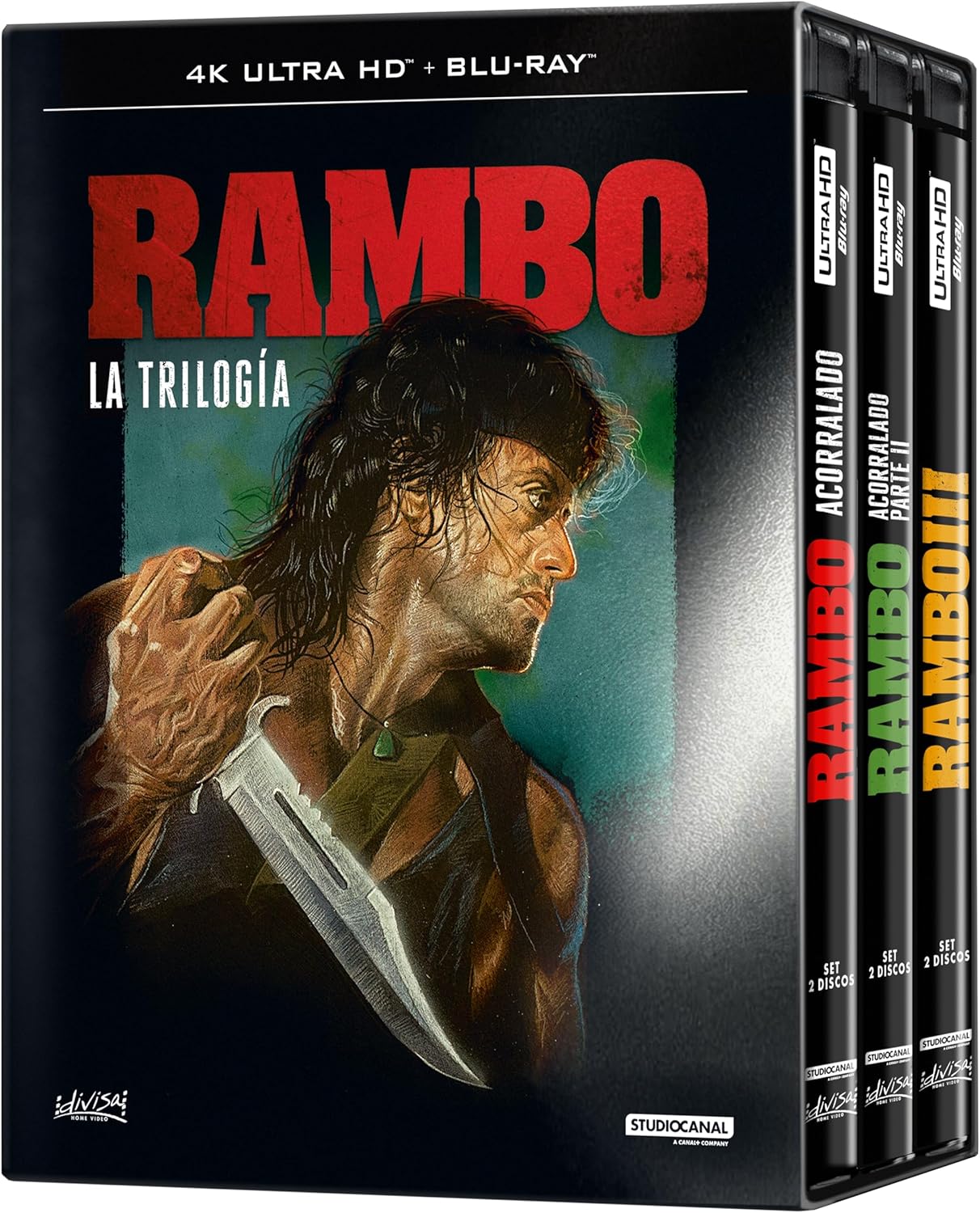 Rambo - The Trilogia (4K UHD + Blu-ray) Pack 3 films: Corned Part I / Corned Part II / Rambo III