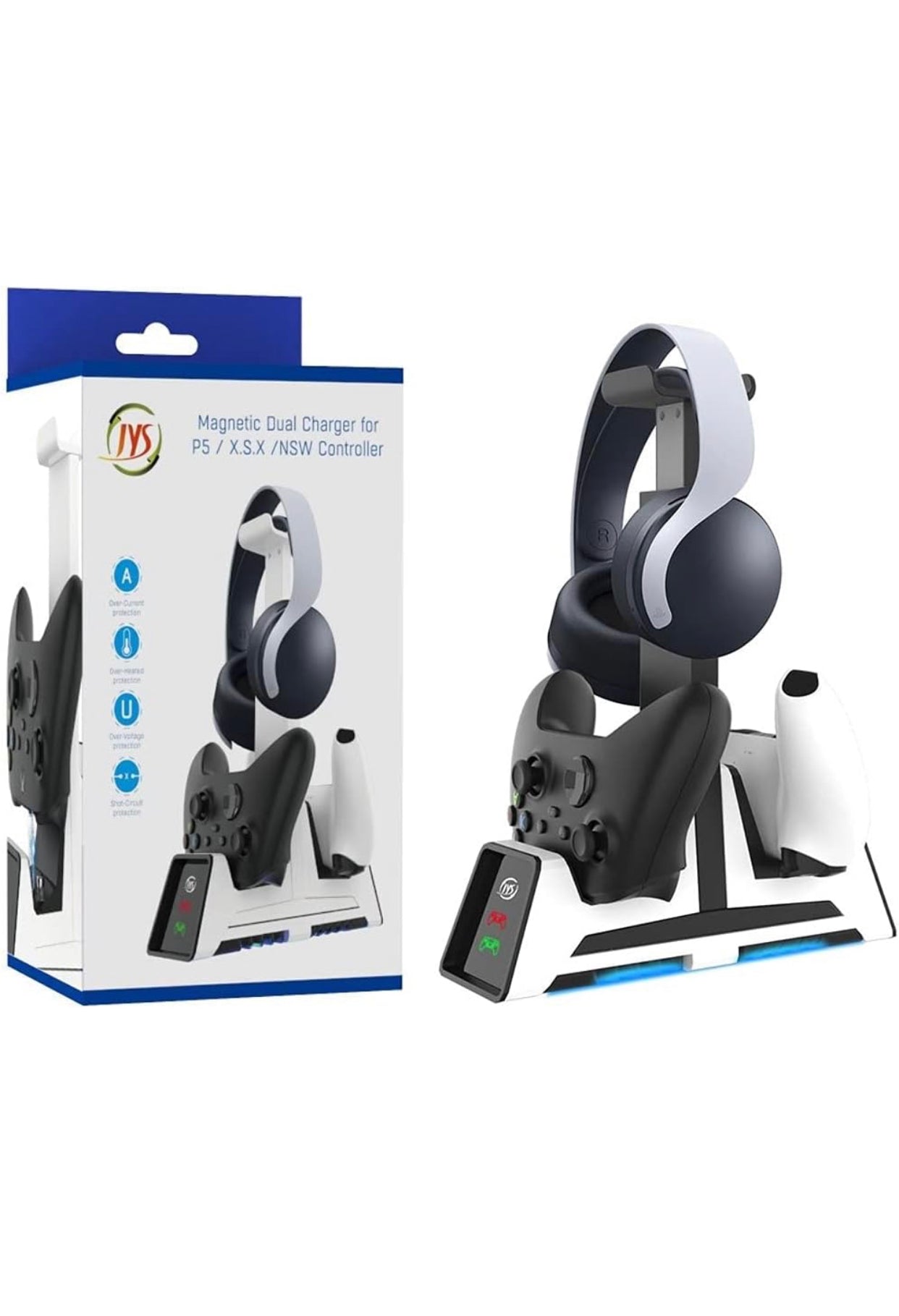 Fast Charging Dock with LED Strap for PS5/PS4/Switch Pro/Xbox