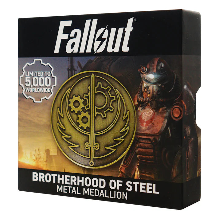 Official Fallout Brotherhood of Steel Medallion and Vinyl Sticker