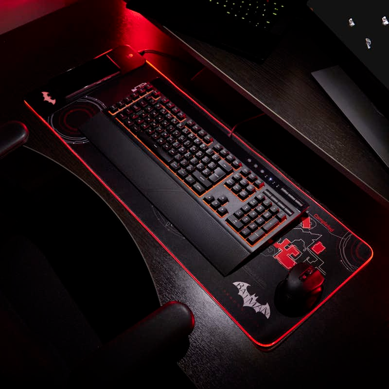 Official DC Comics Batman Arkham - Oversize Gaming Mat & Mobile Charger (30x80cm)