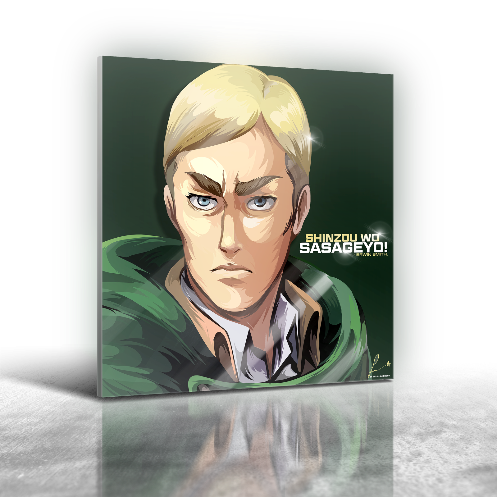 Anime Attack on Titan Erwin Smith Frameless Art Painting (30x30cm)