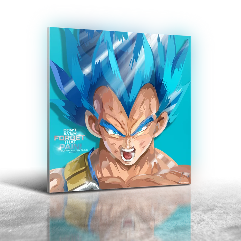 Dragon Ball - Vegeta Super Saiyan Blue Frameless Art Painting (30x30cm)