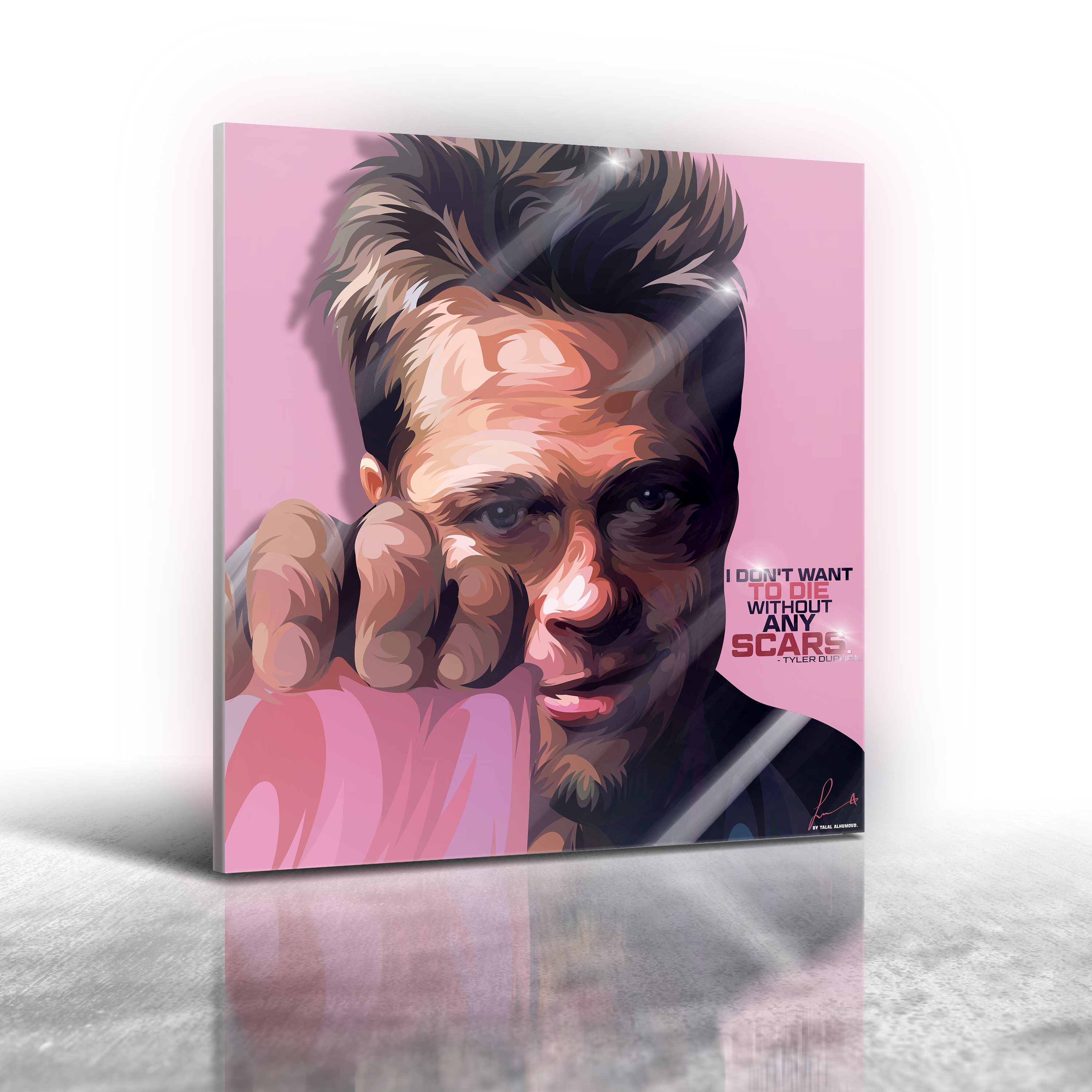 Fight Club - Tyler Durden Frameless Art Painting (30x30cm)
