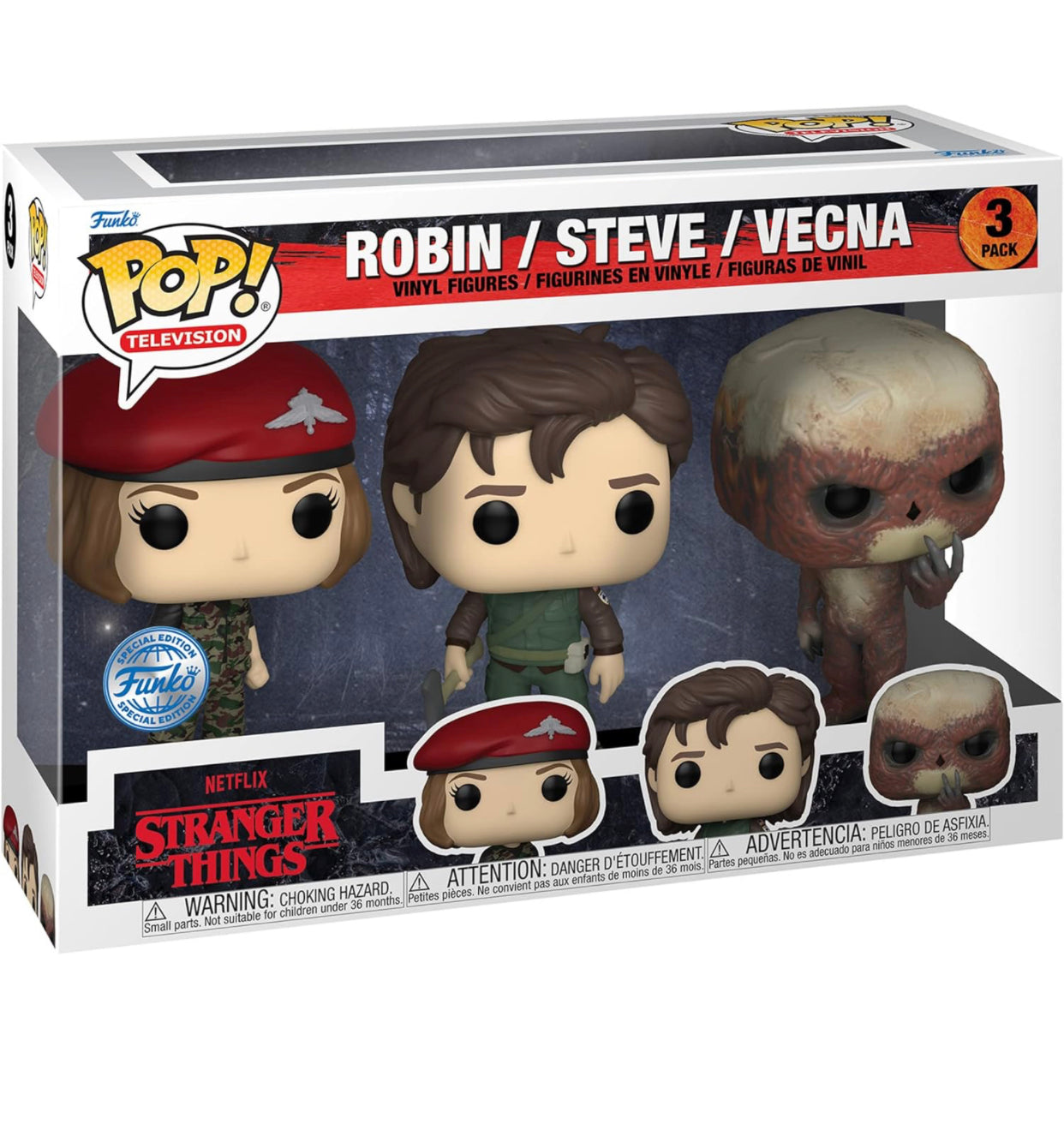 Funko POP! TV: Stranger Things - Robin, Steve & Vecna Special Edition pack of 3
