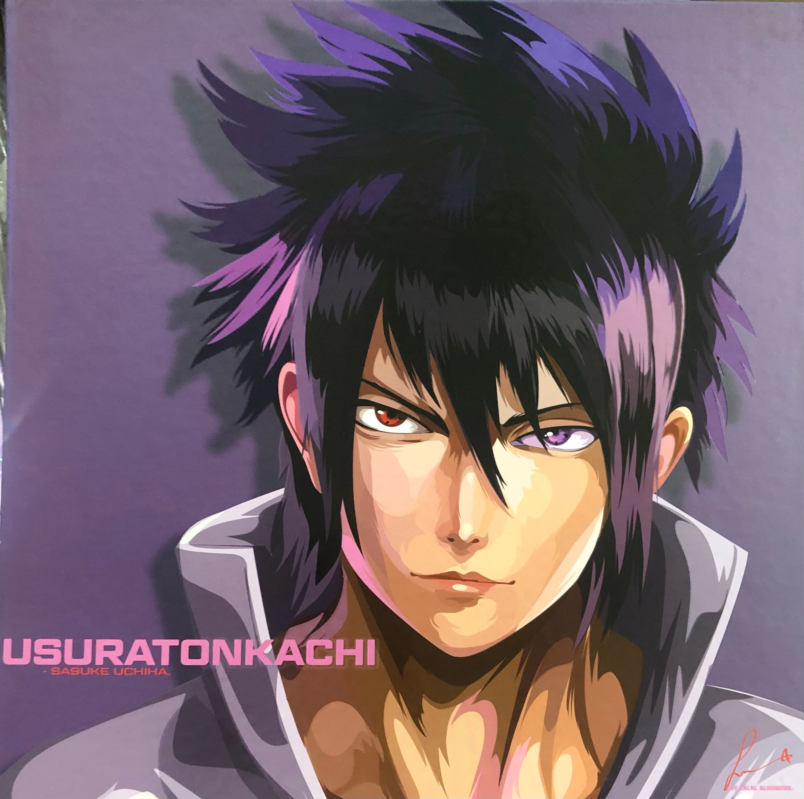 Anime Naruto - Sasuke Uchiha Frameless Art Painting (30*30 cm)