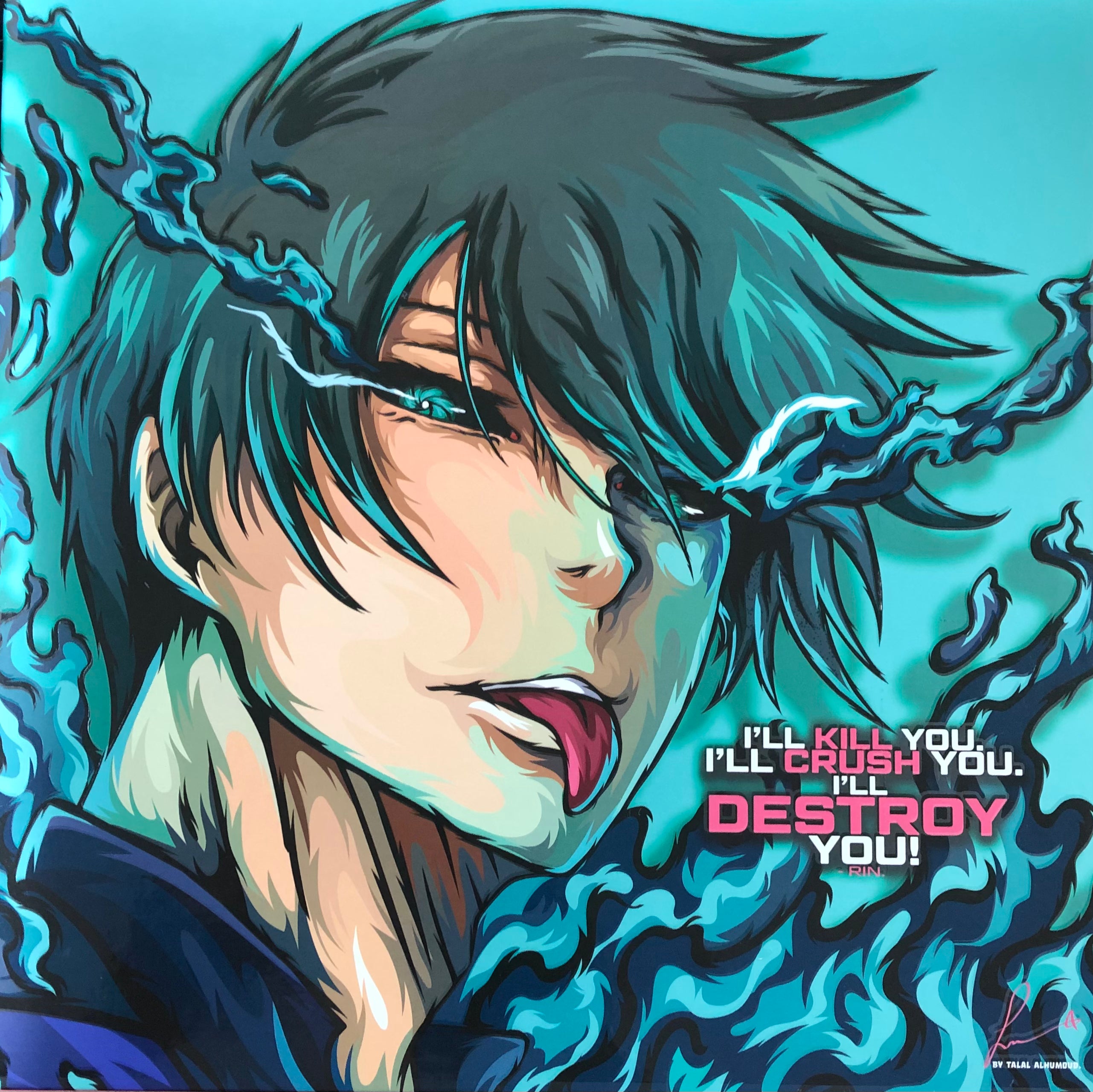 Anime Blue Lock - Rin Frameless Art Painting (30*30 cm)