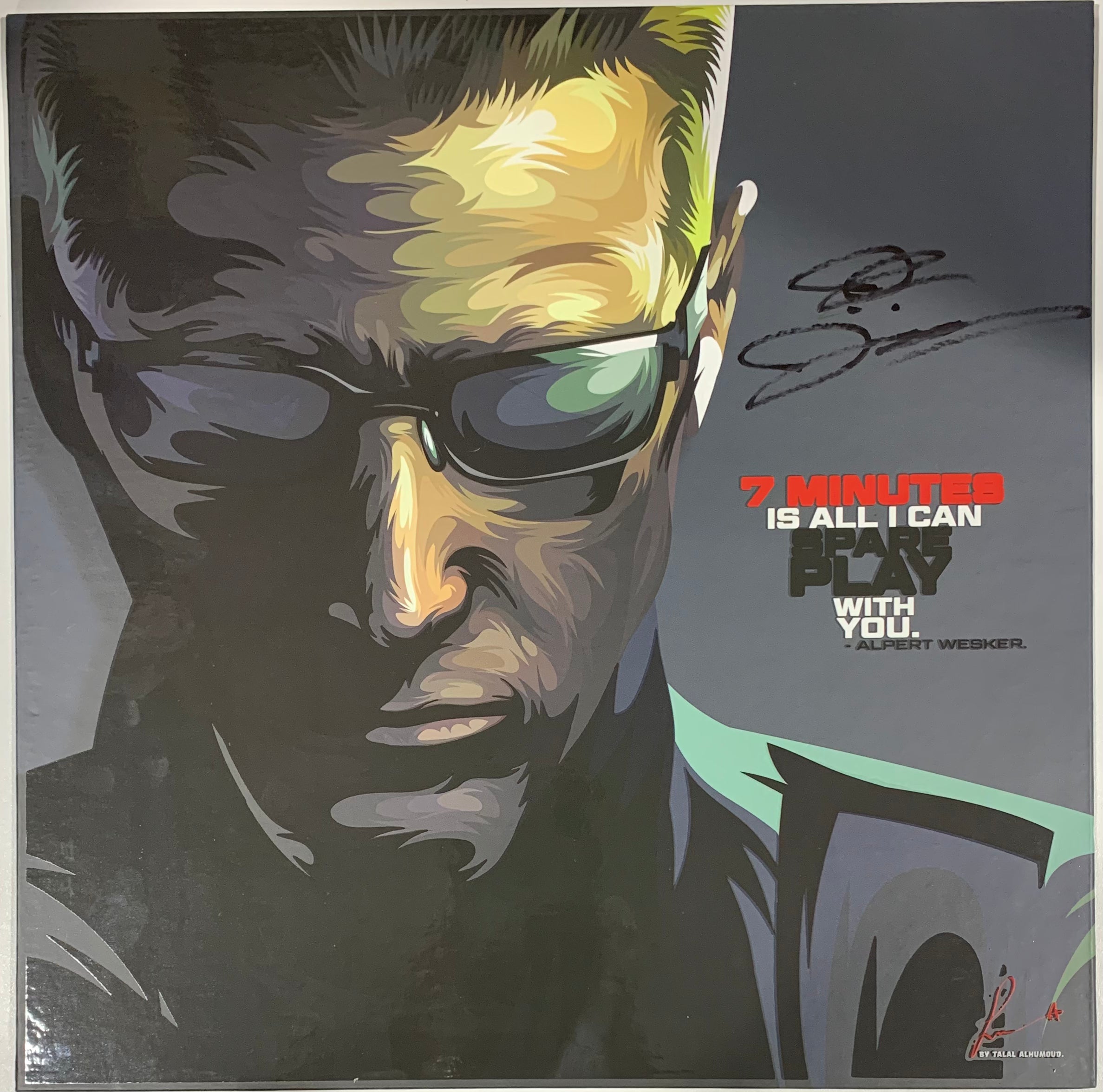 Resident Evil Albert Wesker Frameless Art Painting (30*30 cm) + Signed by Alber Wesker voice actor