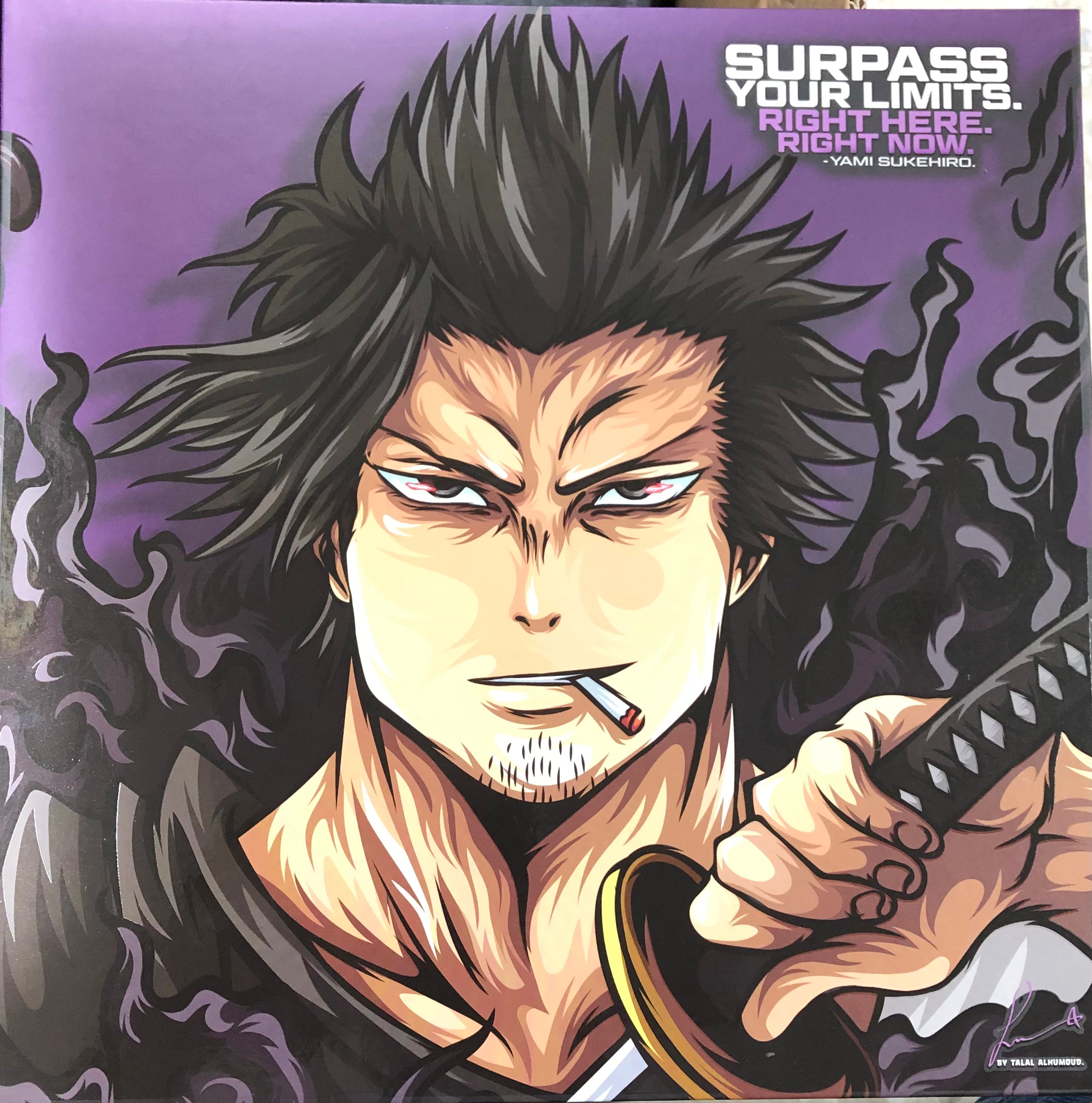 Anime Black Clover - Yami Sukehiro Frameless Art Painting (30*30 cm)