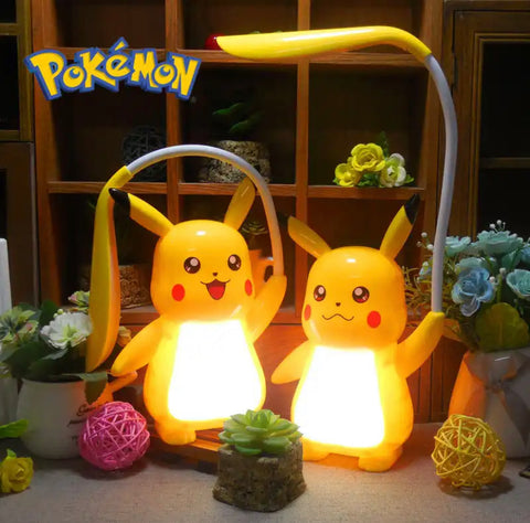 Anime Pokemon Pikachu With Umbrella Open eyed smiling Table Lamp