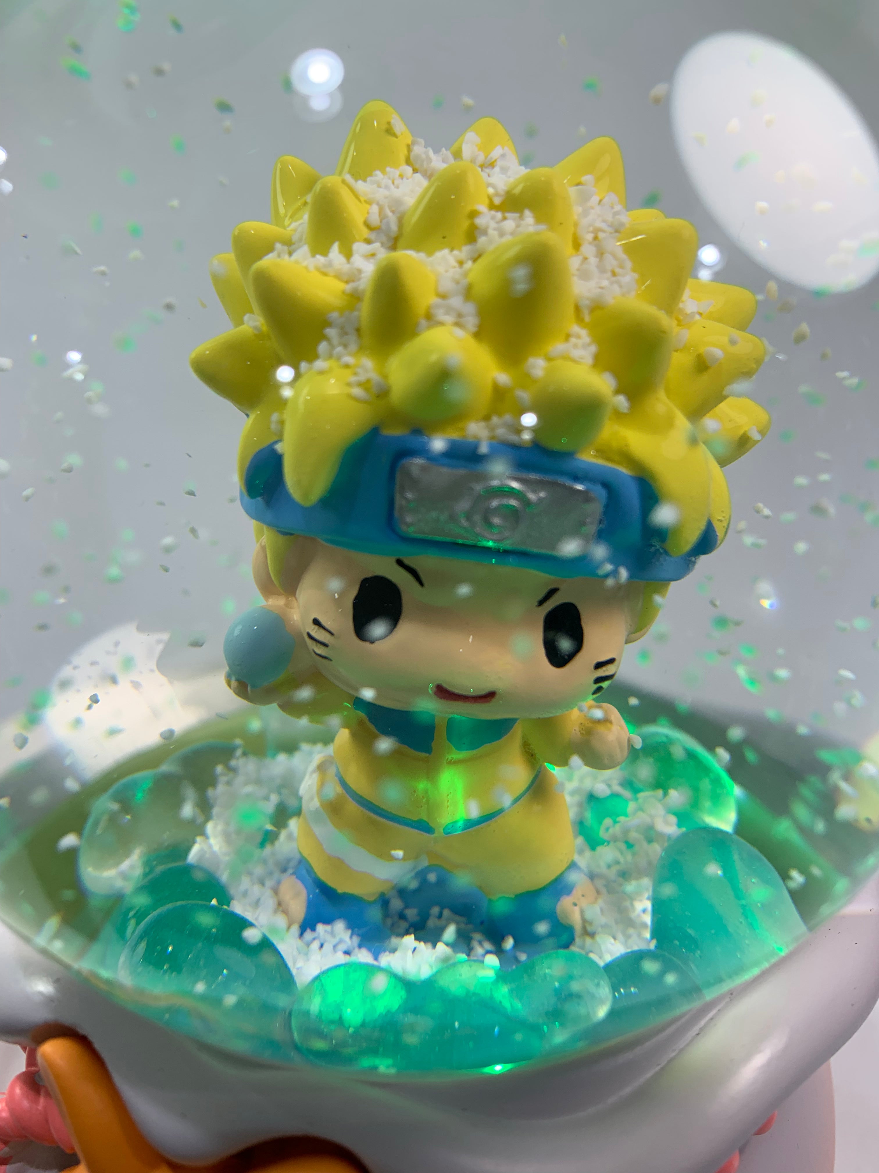 Naruto Musical Snow Globe 3D Crystal Ball, Music Box with Colorful LED Light (17cm)