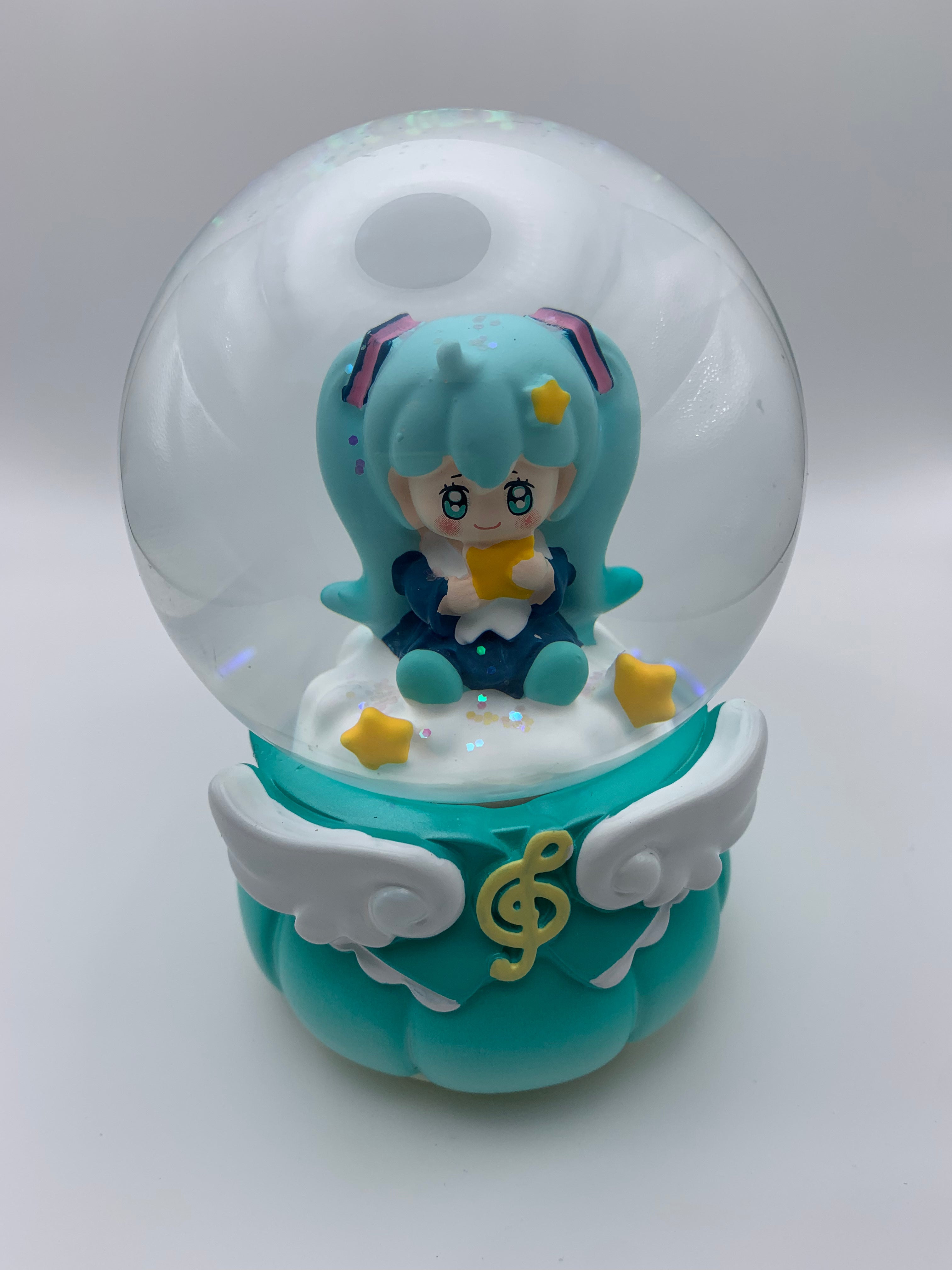Hatsune Miku Musical Snow Globe 3D Crystal Ball, Music Box with Colorful LED Light (13cm)