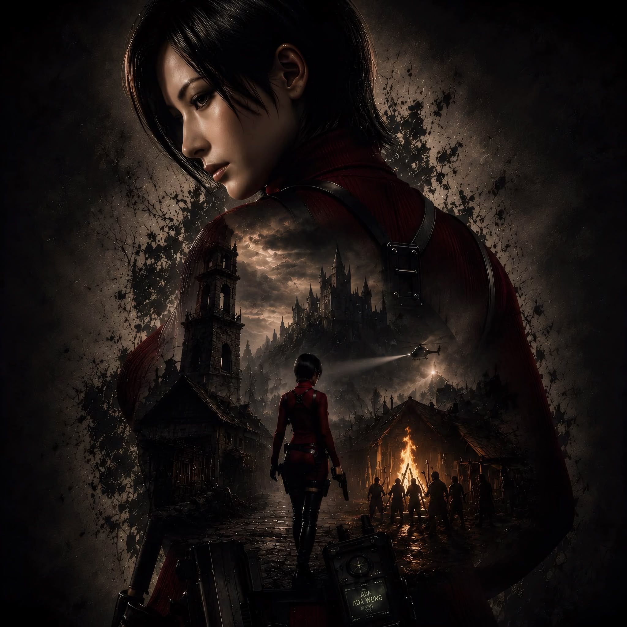 Resident Evil Ada Wong Frameless Art Painting on Acrylic Sheet (30x30cm)