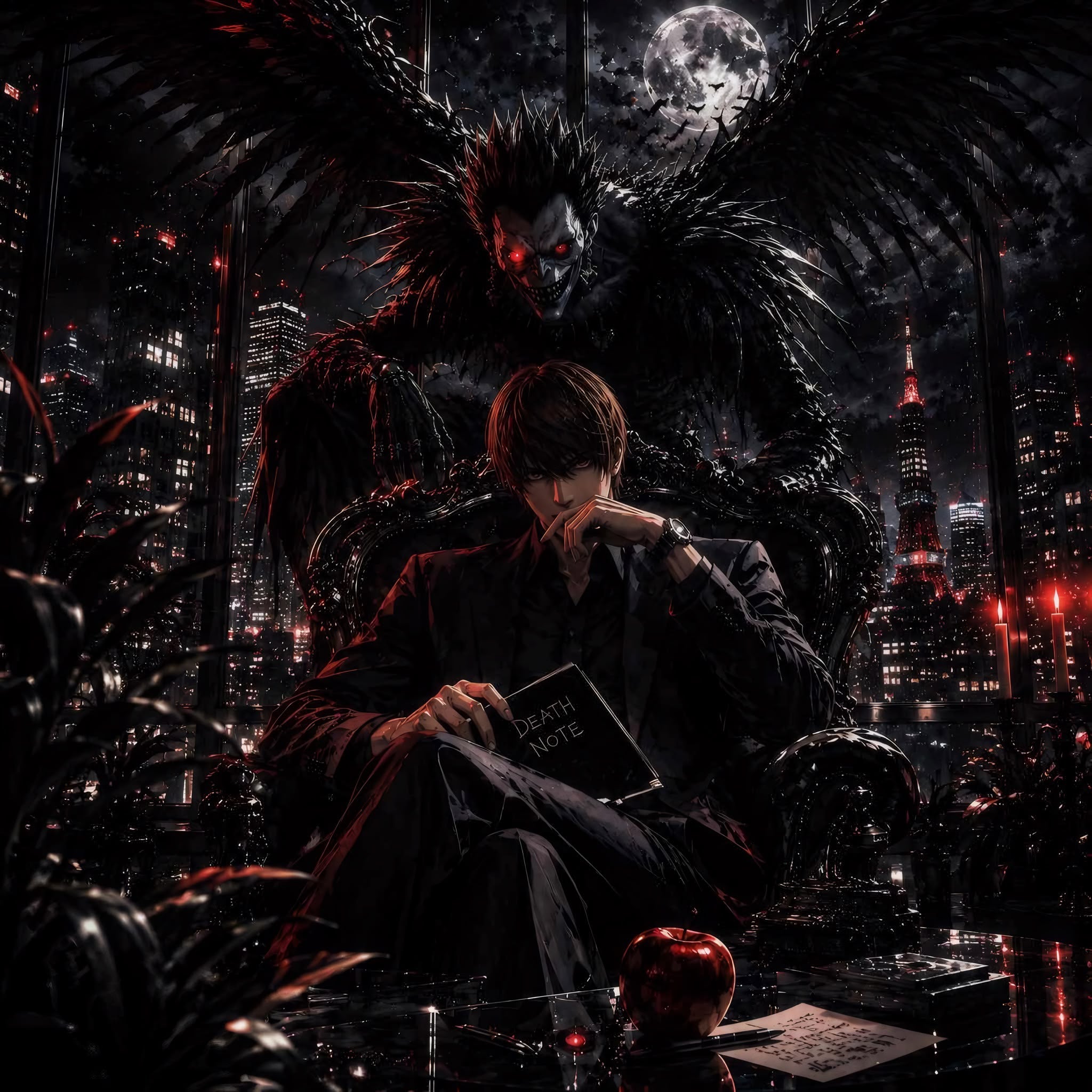 Anime Death Note Frameless Art Painting on Acrylic Sheet (30x30cm)