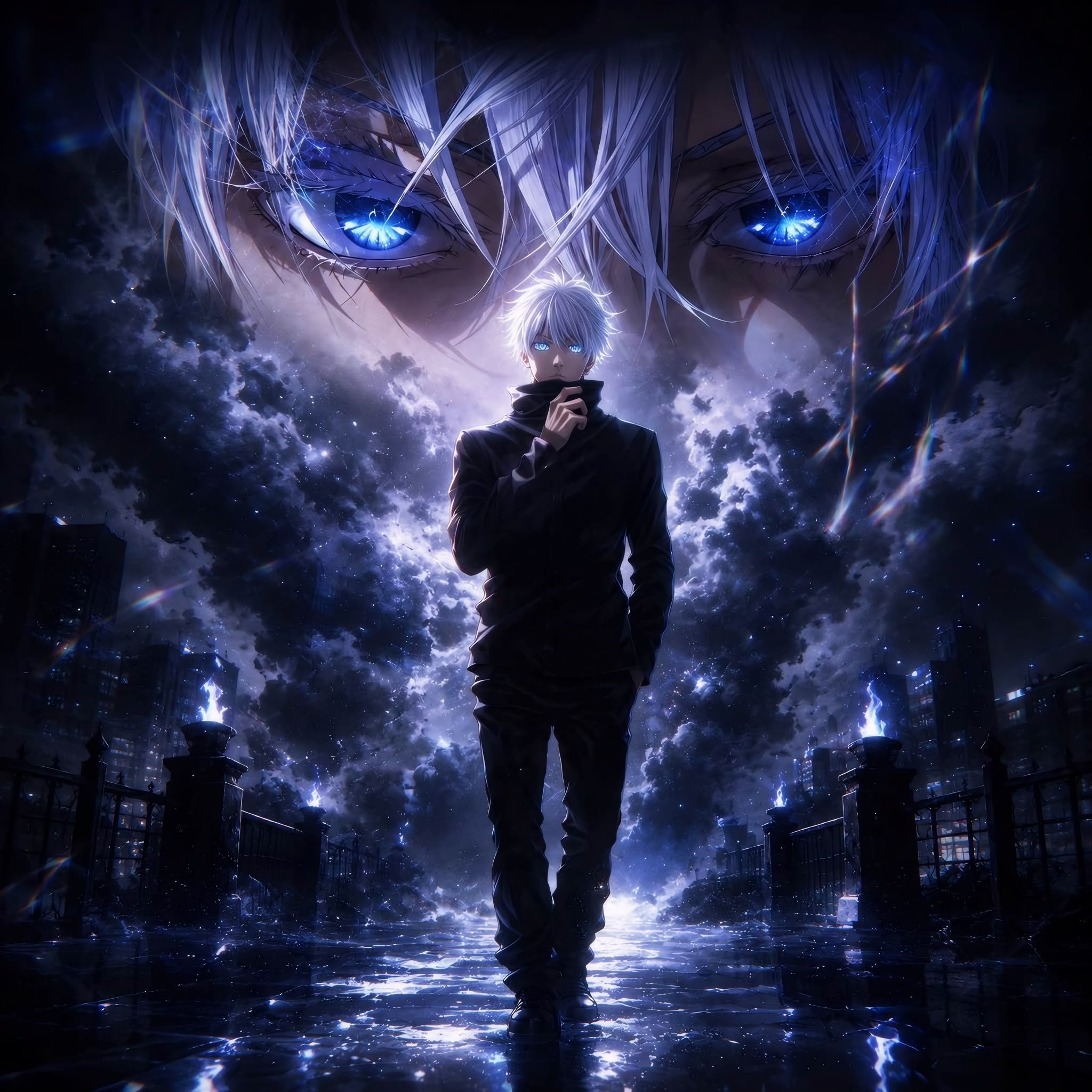 Anime Jujutsu Kaisen Satoru Gojo Frameless Art Painting on Acrylic Sheet (30x30cm)