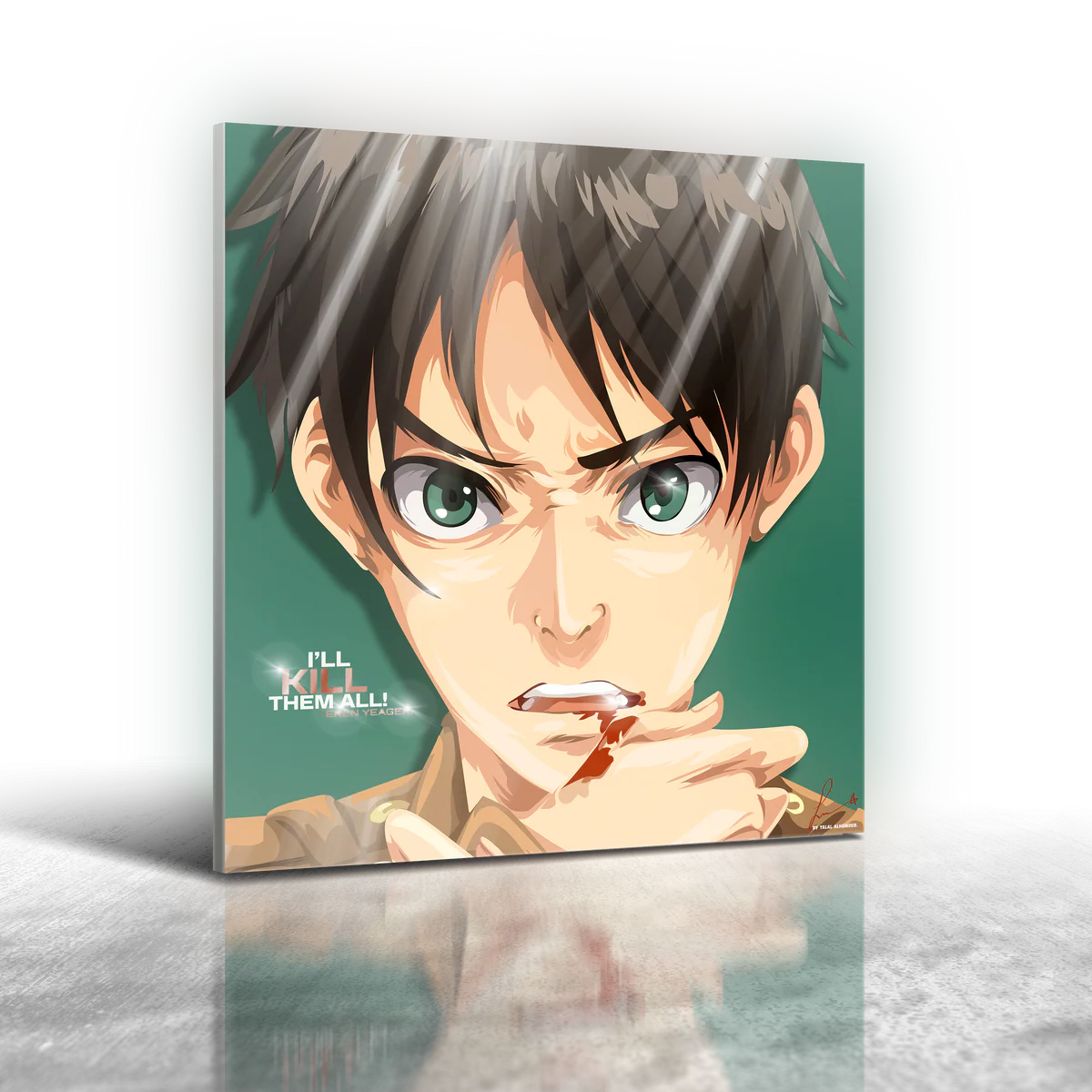 Anime Attack On Titan - Eren Yeager Ver 2 Frameless Art Painting (30x30cm)