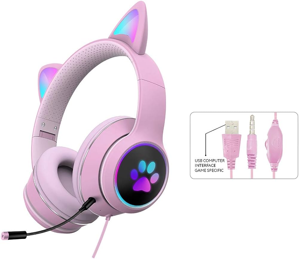 Cat Ear Design Foldable Led Headset Fruugo NO