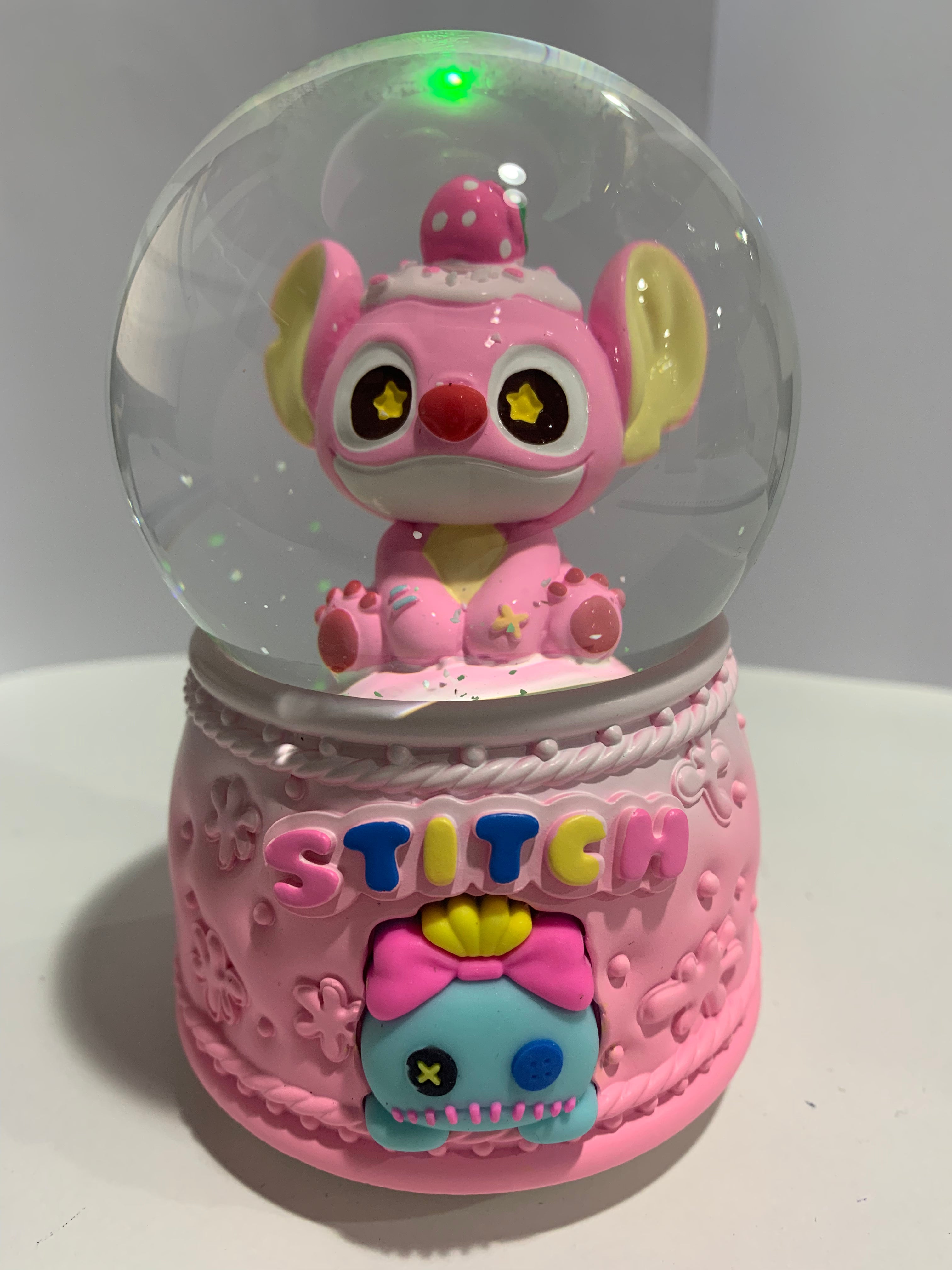 Disney Lilo & Stitch: Pink Stitch Snow Globe 3D Crystal Ball With Colorful LED Light (13cm)
