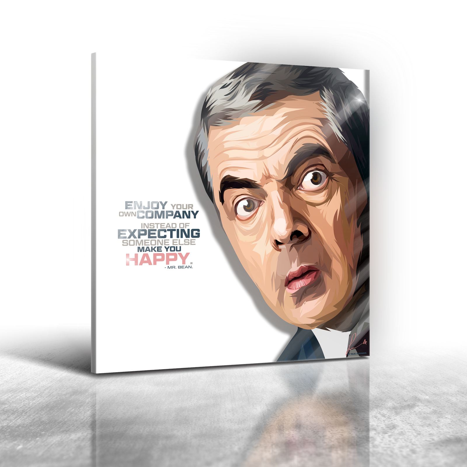 Mr. Bean Frameless Art Painting (30x30cm)