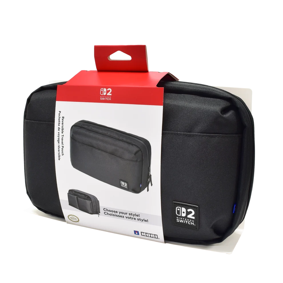 Official Hori Reversible Travel Pouch For Nintendo Switch 2 (Black) NSX-026A
