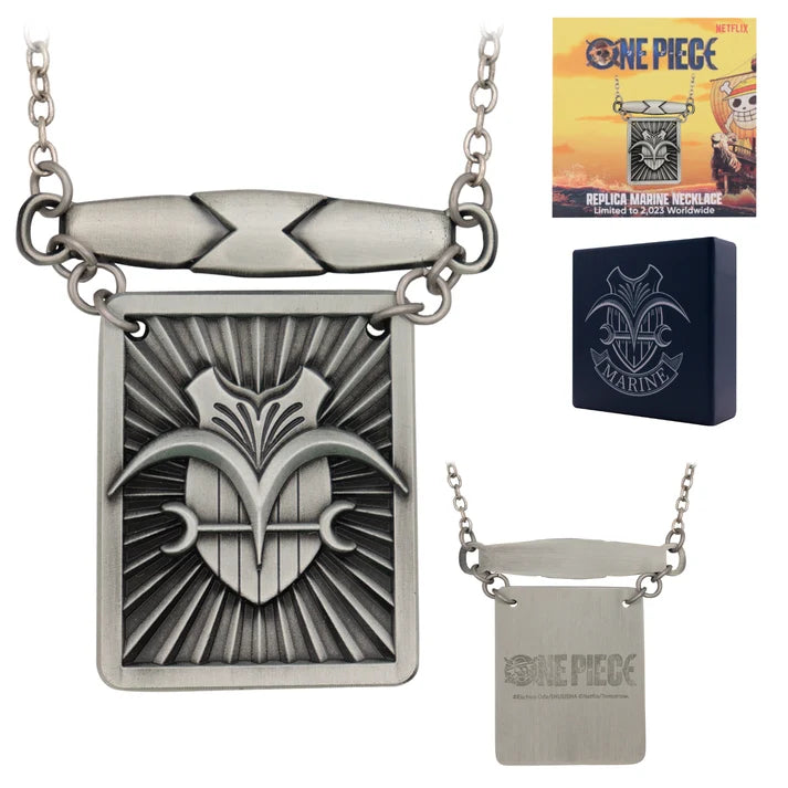 Official One Piece Limited Edition Garp's Cloak Fastening Marine Necklace - Limited to 2,023