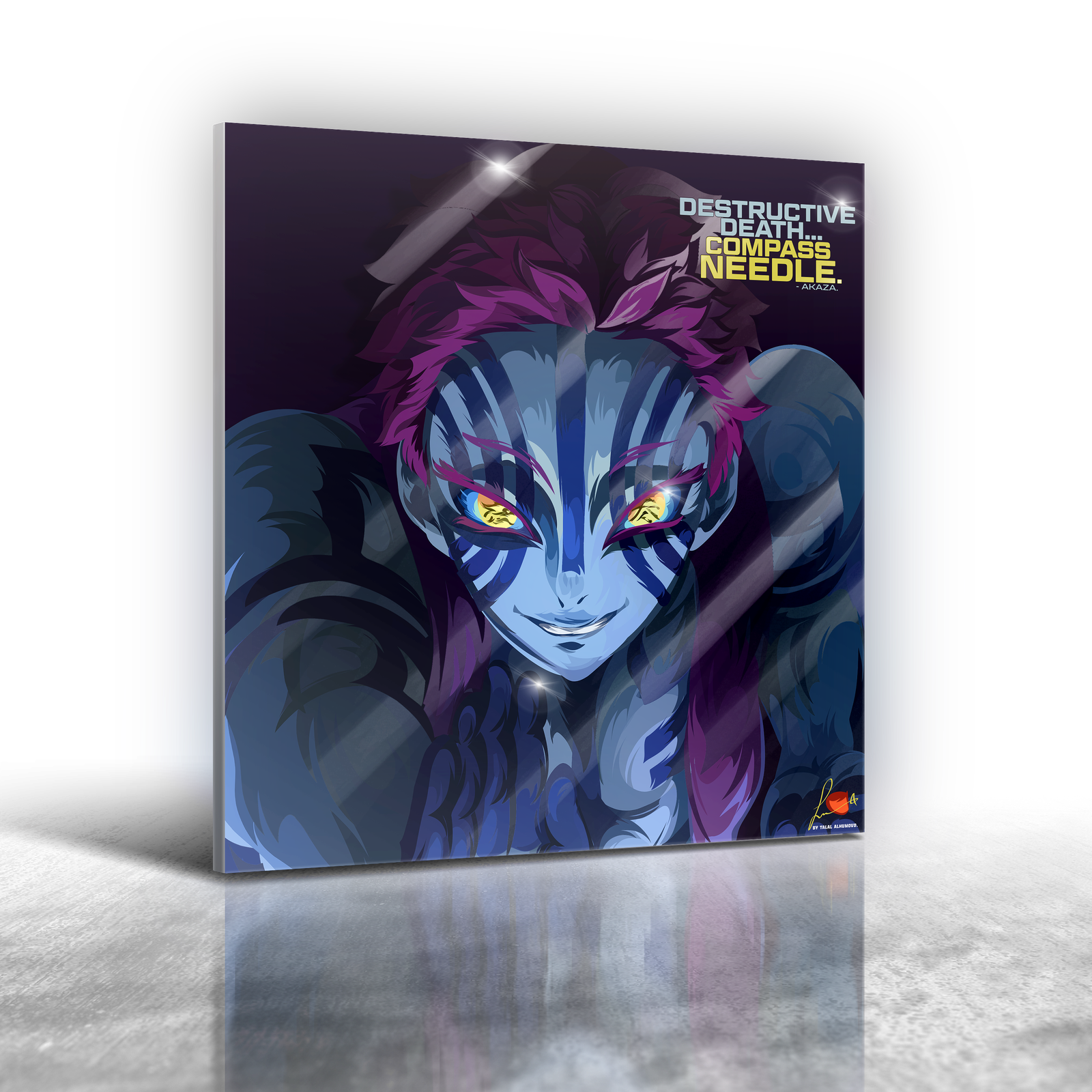 Anime Demon Slayer - Akaza Frameless Art Painting (30*30 cm)