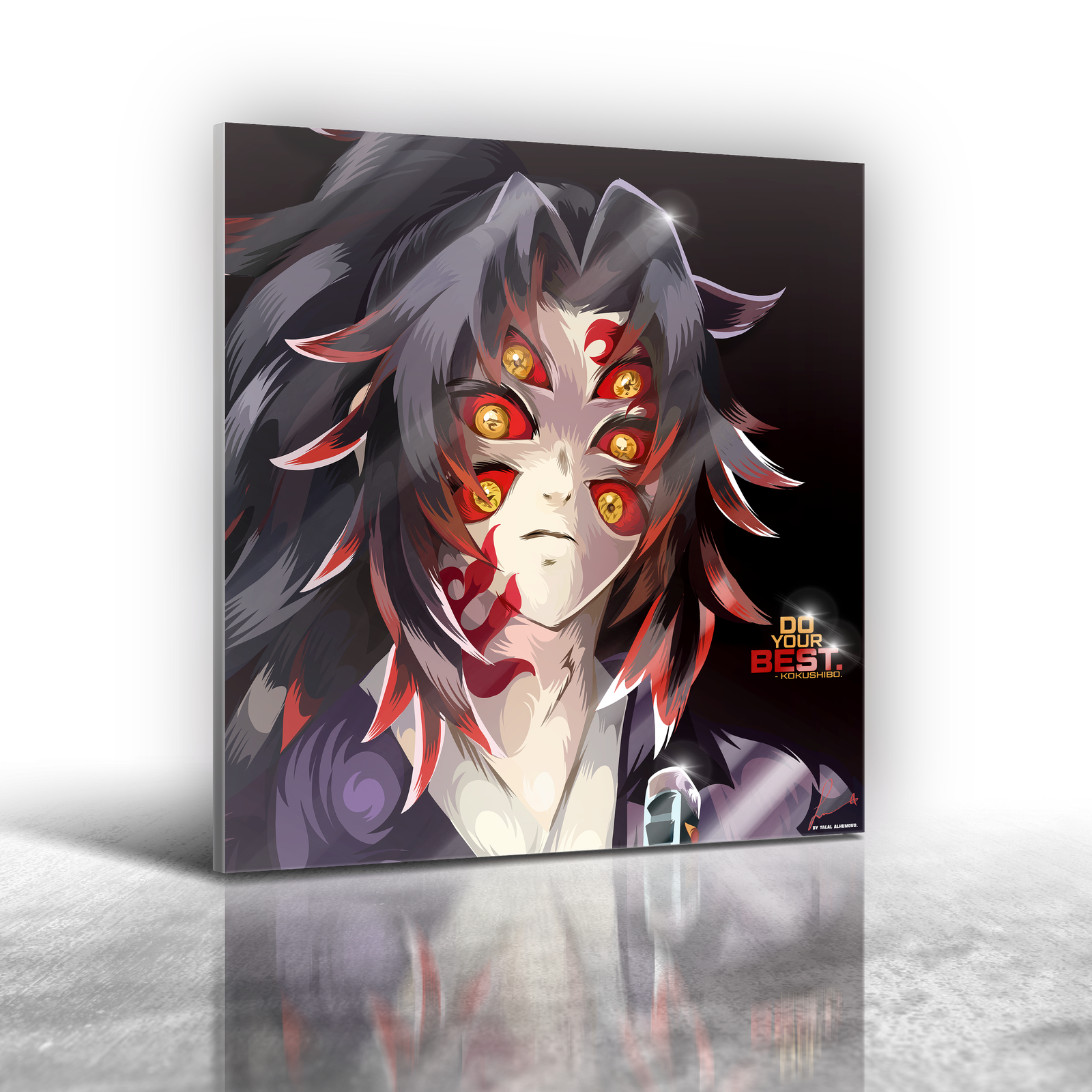 Anime Demon Slayer - Kokushibo Frameless Art Painting (30*30 cm)