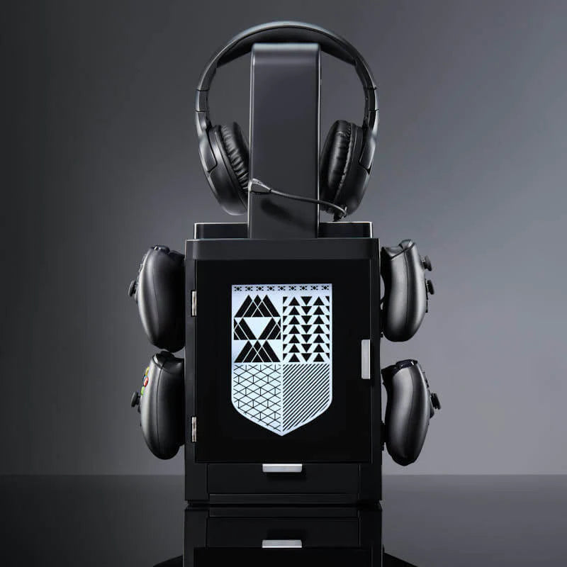 Official Destiny LED Light Gaming Locker, Controller Holder & Headset Stand for PS4/PS5 & Xbox Series X|S - Multiple LED Lighting Settings