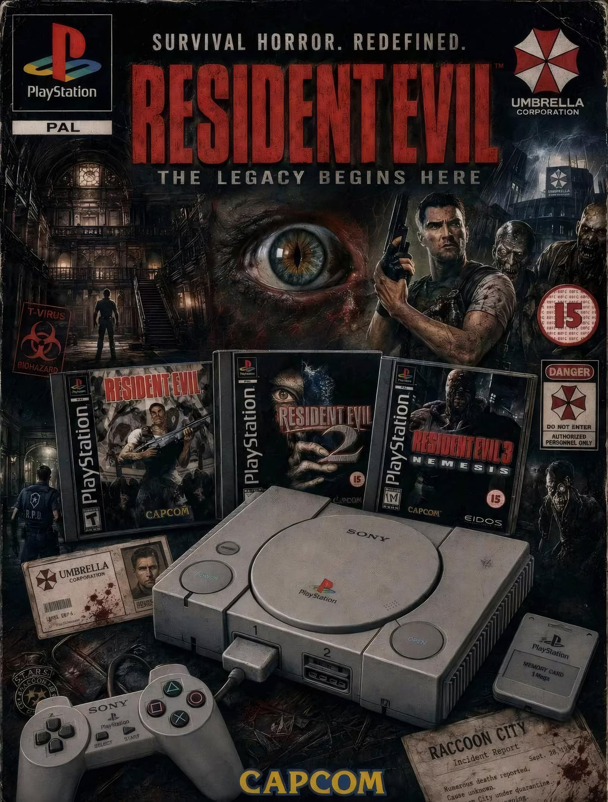 Resident Evil PS1 Acrylic Magnet (8.5x6cm)