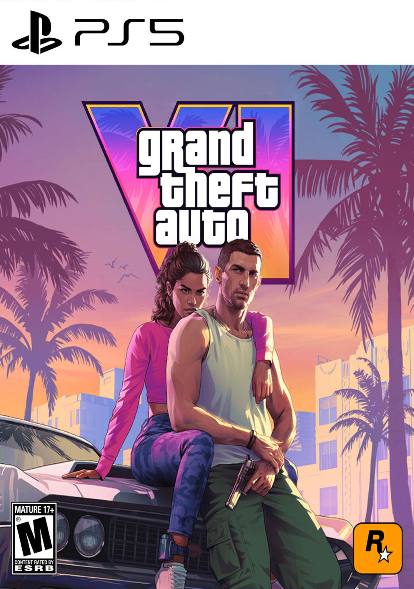 PS5 GTA 6 Decorative Painting Wall Wooden Posters (28x43cm)