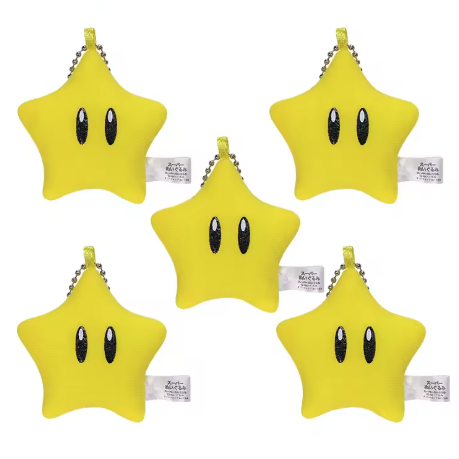Mario Star Plush Keychain