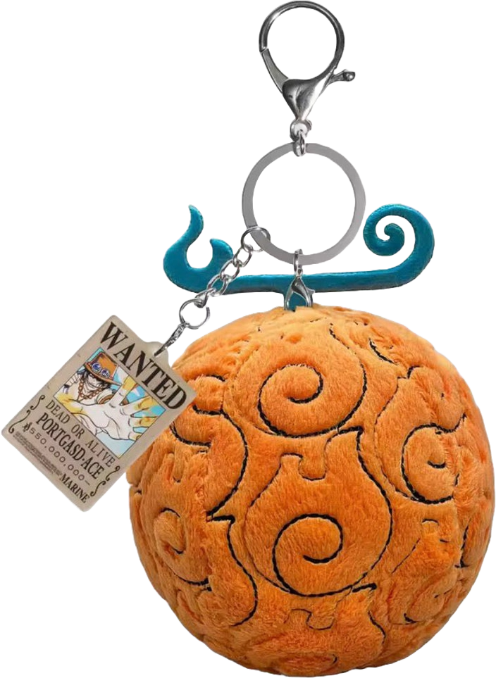 Anime One piece Ace Devil Fruit Plush Keychain