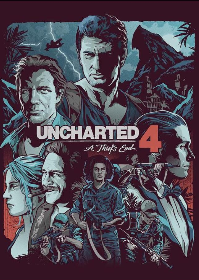 Uncharted 4 A Thief's End Decorative Painting Wall Wooden Posters (28x43cm)