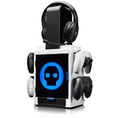 LED Light Gaming Locker, Controller Holder & Headset Stand for PS4/PS5 & Xbox Series X|S - Multiple LED Lighting Settings