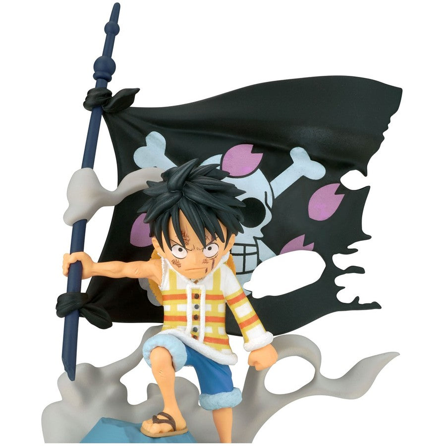 Banpresto Anime One Piece World Collectable Log Stories Monkey D Luffy Figure - (9cm)