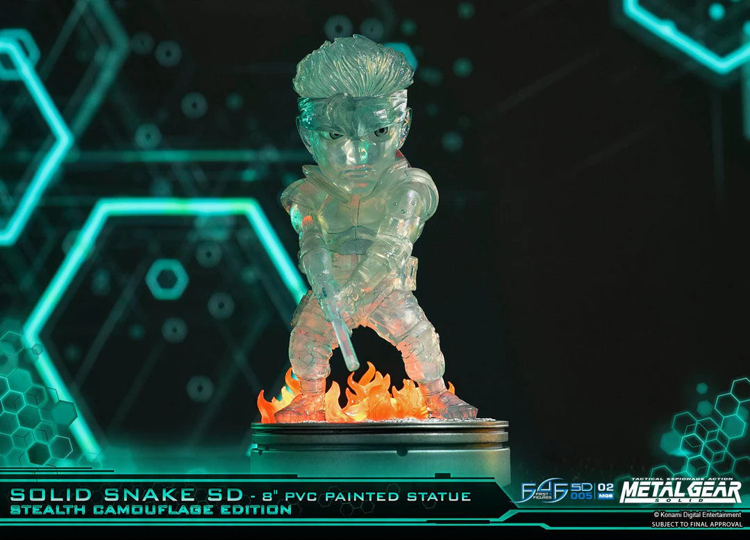 First 4 Figures Metal Gear Solid – Solid Snake SD Stealth Camouflage Exclusive Edition PVC Painted Statue (20cm)