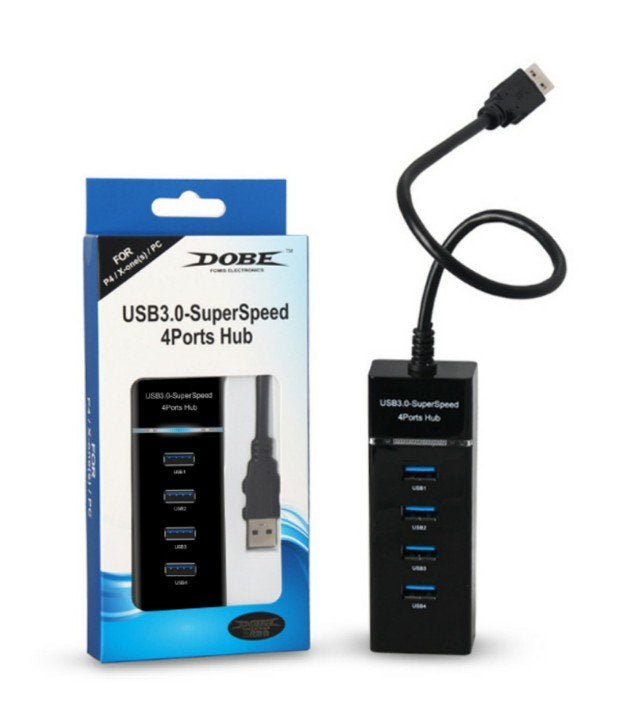 DOBE 4 Ports Hub USB 3.0 Super Speed High Speed For PS4(S)/PS4 Pro/Xbox One(S)/ Xbox 360/PC-Black
