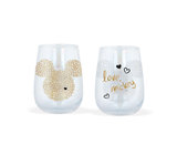 Official Disney Mickey Mouse 2Pcs Crystal Glass Set (510 ml)