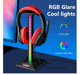 RGB Headset Stand LED Sound Control Light Headphone Holder