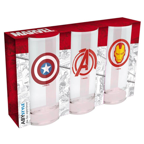 Official Marvel 3 Glasses Set