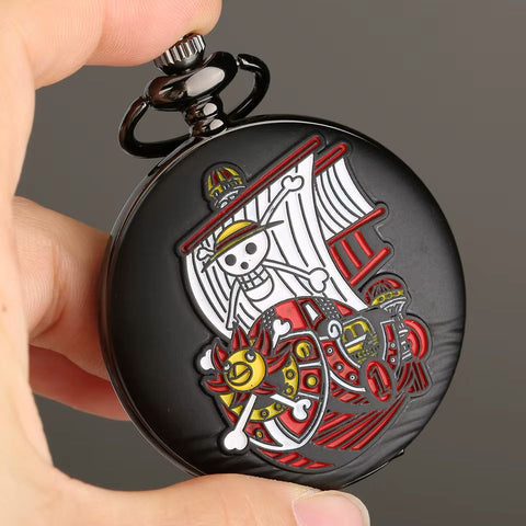 Anime One Piece Luffy Pocket Watch Keychain