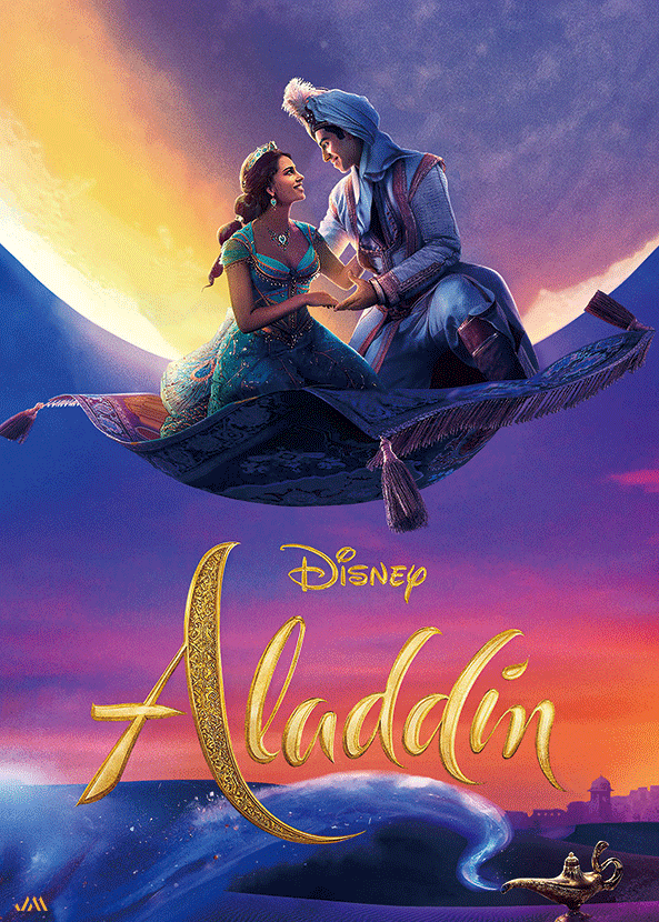 [JSM] Disney Aladdin 3D Poster (size: 70*50) + Frame